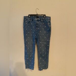 J. Crew Jeans with Heart Shaped Polkadots